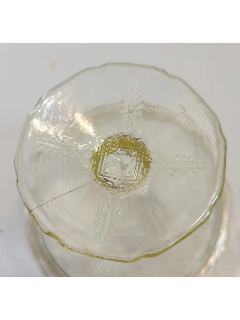 Hazel Atlas Glass Roxana Yellow Low Footed Sherbet Dish Depression Glass 1930's